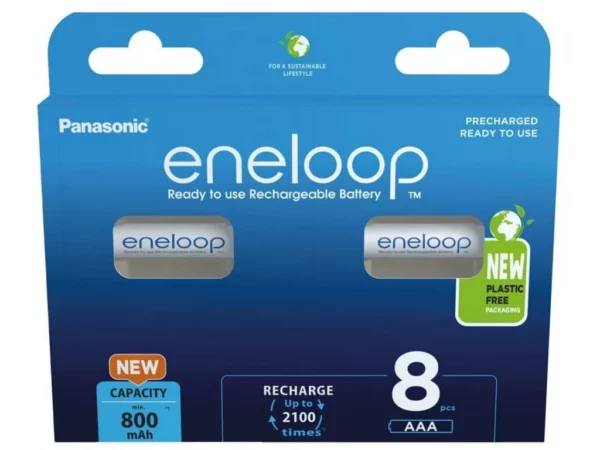 8 AAA eneloop cells in blue package